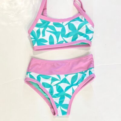 Turq and Pink Retro 2PC