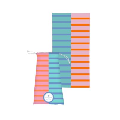 Colorblock Bach Towels in Pink & Teal
