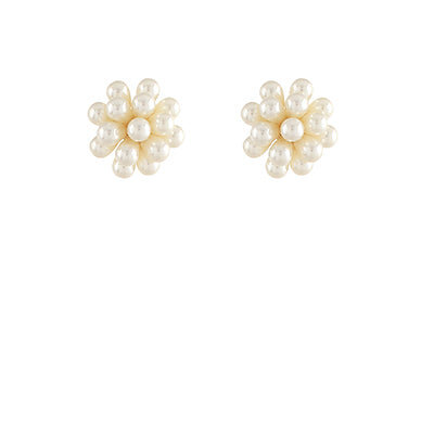 Pearl Cluster Stud Earrings