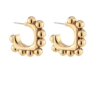 Square Ball Hoop Earrings