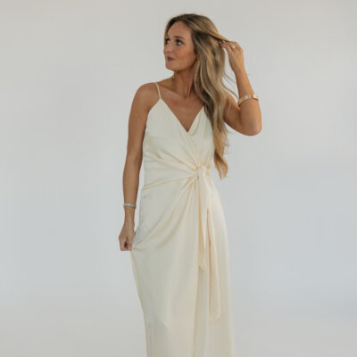 Andie Satin Wrap Midi Dress