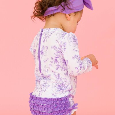 Girls Wisteria Butterfly Garden Rash Guard