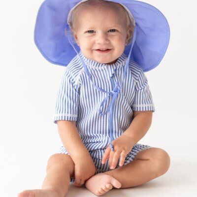 Boys Periwinkle Seersucker One Piece