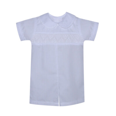 White Smocked Williams Romper
