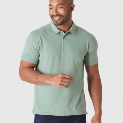 Short Sleeve Shirt | Polo | Heather Slate Green