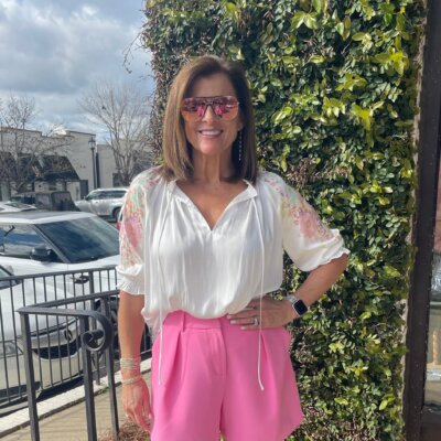 Spring Floral V-neck Top