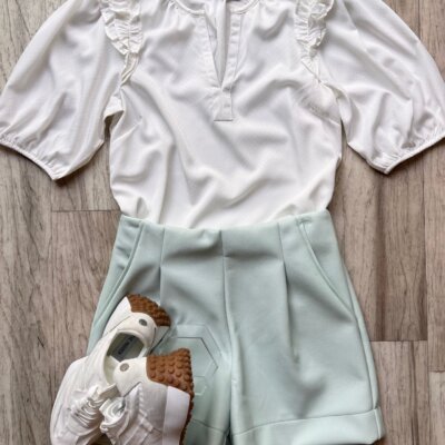Dobby Ruffle Top