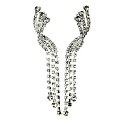 Rhinestone Drop Clip Earrings