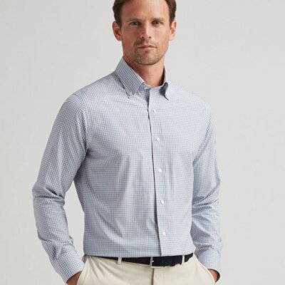 Rollins Perf. Poplin Sport Shirt Blue