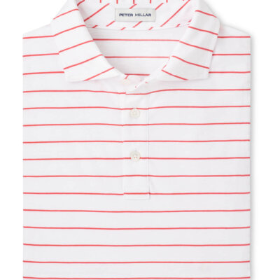 Crown Comfort Stripe Polo Geranium