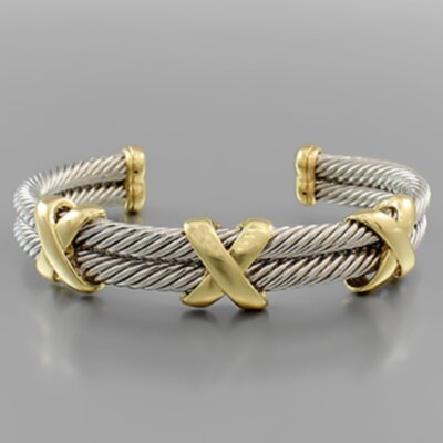 Ready & Cable Two-Tone Cuff Bracelet
