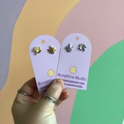 Tiny Bird of Paradise Earrings