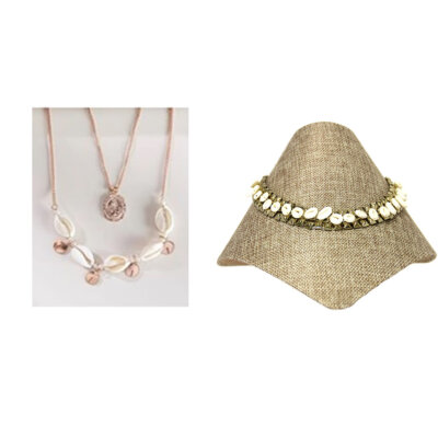 Charlie Paige Gold Necklace w/faux Shells