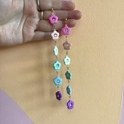 Matte Pastel Rainbow Statement Dangles