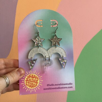 Silver Sparkle Earrings