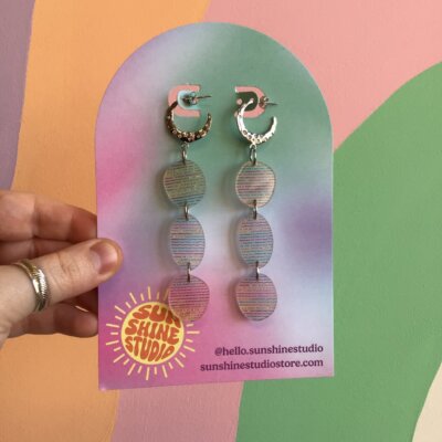 Rainbow Thread Dangle Earrings