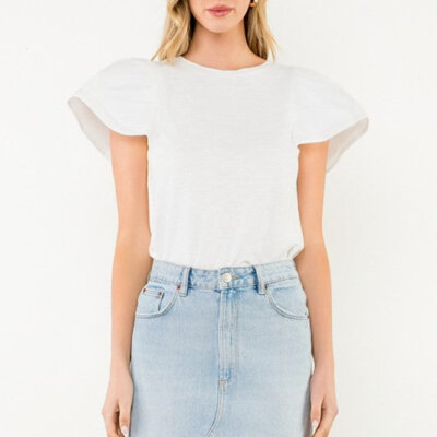 White Breeze Flutter Top