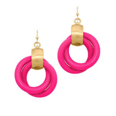 Wood Luck Charlie Earrings - Fuchsia