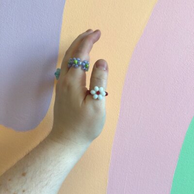 Beaded Flower Rings