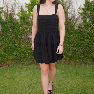 Midnight Muse Bubble Hem Dress - Black