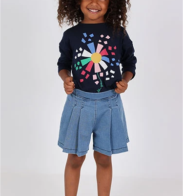 Denim Knit Blue Skort
