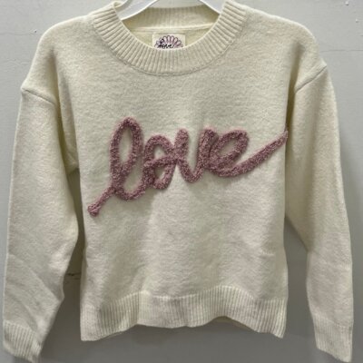 Ivory/Mauve Love Sweater