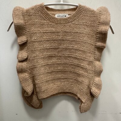 Beige Knitted Sleeveless Sweater