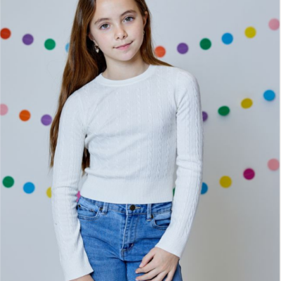 Winter White Cable Sweater