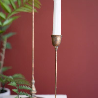 Tall Antique Brass Taper Holders