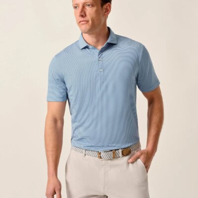 Johnnie-O Perf Jersey Polo Lyndonn Stripe Kona Lake
