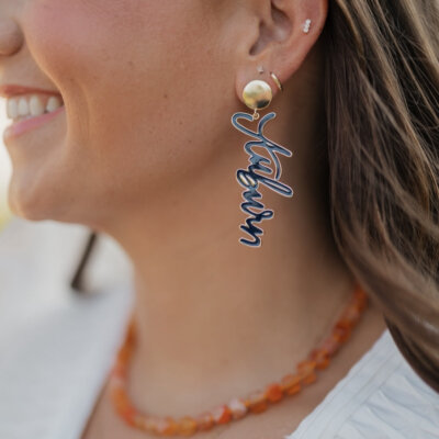 Auburn Script Earrings by Michelle McDowell