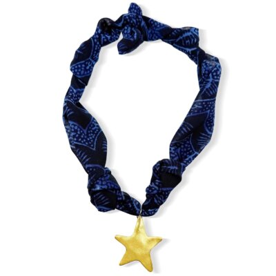 Kristalize Navy Star Scarf Necklace