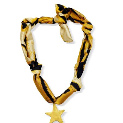 Kristalize Tiger Gold Star Scarf Necklace