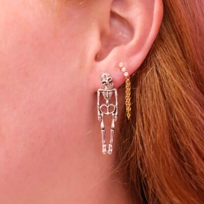 Skeleton Ear Jacket - Stud Earrings