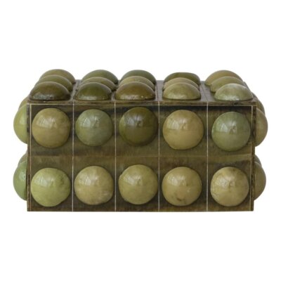 Olive Handmade Marbled Bobbin Box