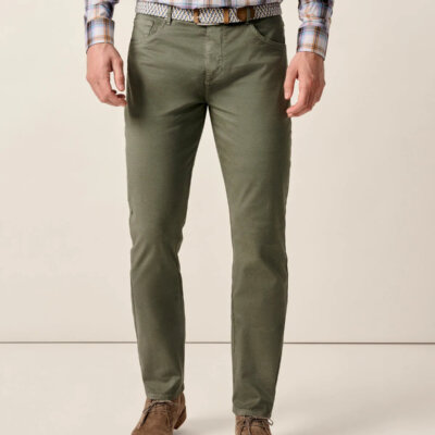 Carmel Sateen 5-Pocket Pant Agave Green
