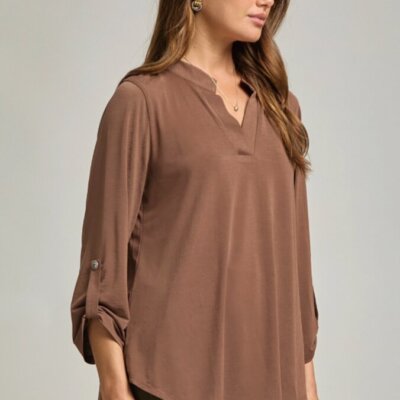 3/4 Sleeve Lizzy Blouse MOCHA
