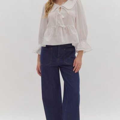 High Waist Pocket Denim Pant