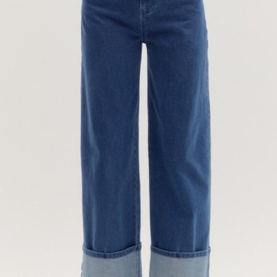 Bottom Cuff Style Denim Jeans