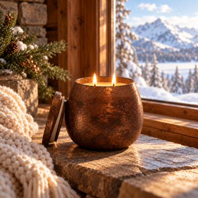 Mercury Glass Candle [18 oz] [Brown]