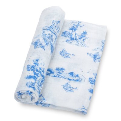 Chinoiserie  Muslin Swaddle Blanket