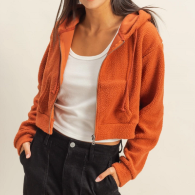 Sherpa Cropped Hoodie (50% OFF at Checkout)