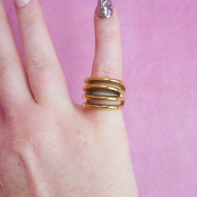 Layered Titanium Statement Ring