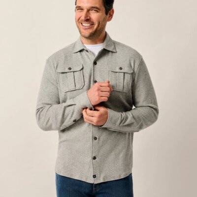 Carl Flannel Lodge Shirt Light Gray