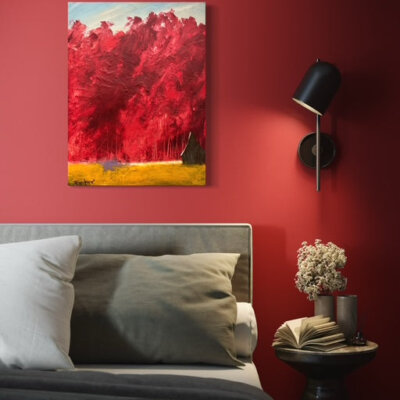 Red Trees series #45 / Free Shipping