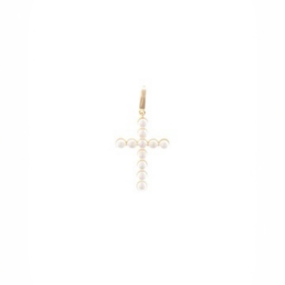 Charm Bar: Pearl Stud Cross Charm