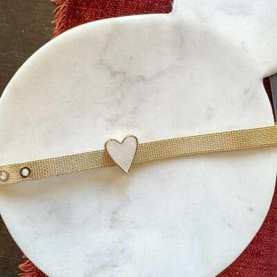 Charm Bar: Pearl Heart Slide Charm