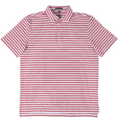 Red, White & Navy Stripe Performance Polo