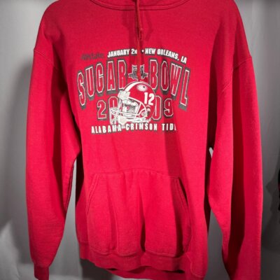 2009 Sugar Bowl Crimson Hoodie Sweatshirt Medium