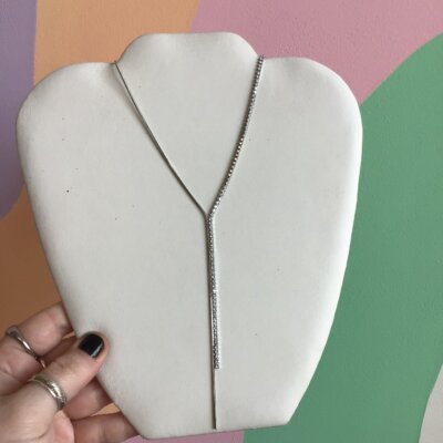 Long Sparkly Bolo Necklace